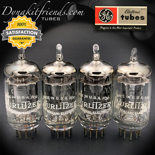 12AX7 ( ECC83 ) GE labeled Wurlitzer Long Gray Plates O Getter Matched Tubes MADE IN USA '63 - Vacuum Tubes Treasures