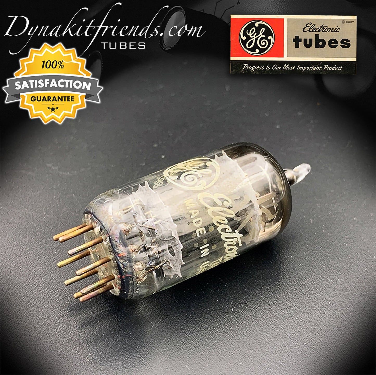12AX7 ( ECC83 ) GE Long Gray Plates D Getter Tested Tubes MADE IN USA '60 - Vacuum Tubes Treasures