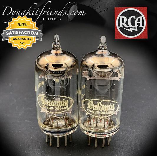 12AX7 ( ECC83 ) RCA Brand Baldwin Long Gray Plates [] Getter Matched Tubes MADE IN USA '60 - Vacuum Tubes Treasures