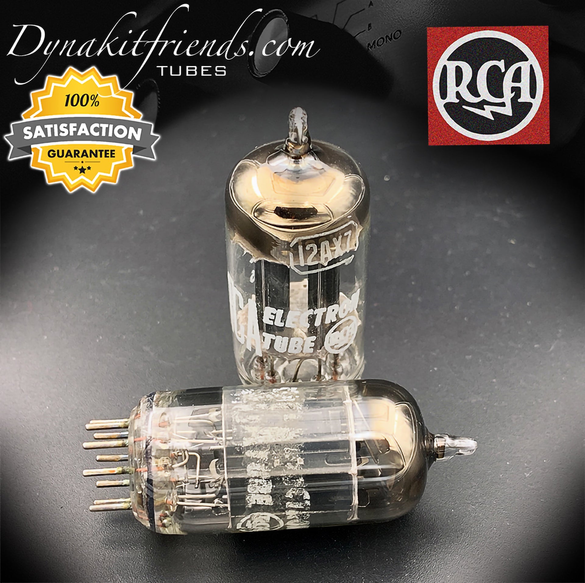 12AX7 ( ECC83 ) RCA Long Black Plates [] Tilted Getter Matched Tubes MADE IN USA - Vacuum Tubes Treasures