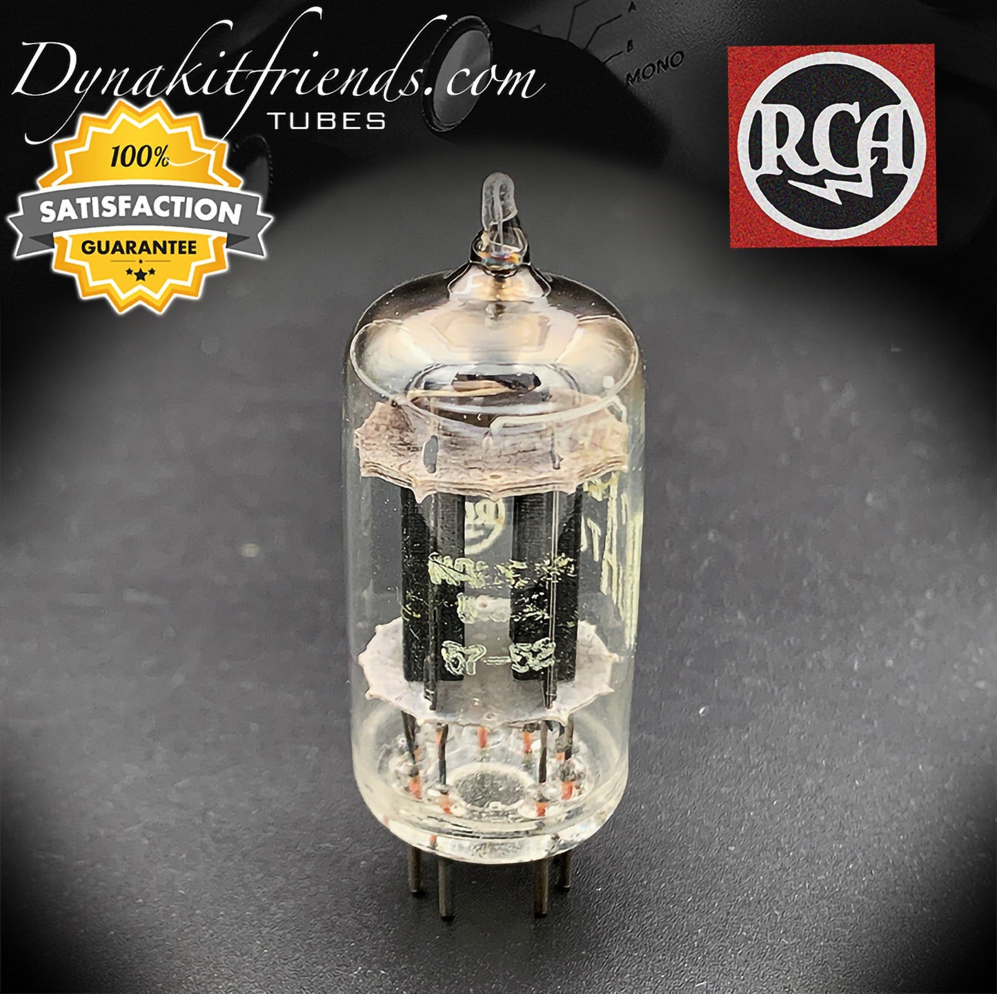 12AX7 ( ECC83 ) RCA Long Black Plates [] Tilted Getter Tested Tube MADE IN USA '57 - Vacuum Tubes Treasures
