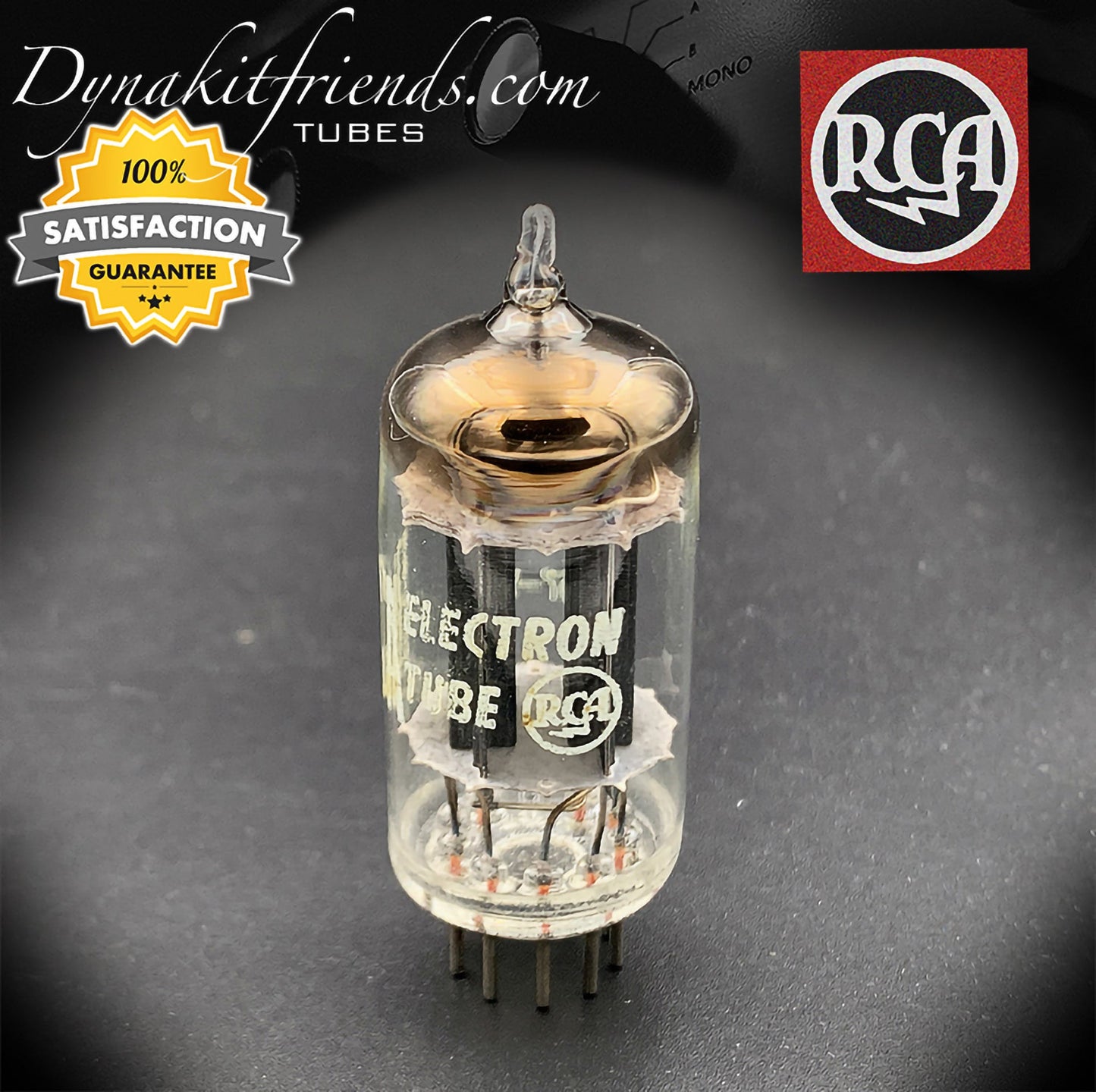 12AX7 ( ECC83 ) RCA Long Black Plates [] Tilted Getter Tested Tube MADE IN USA '57 - Vacuum Tubes Treasures