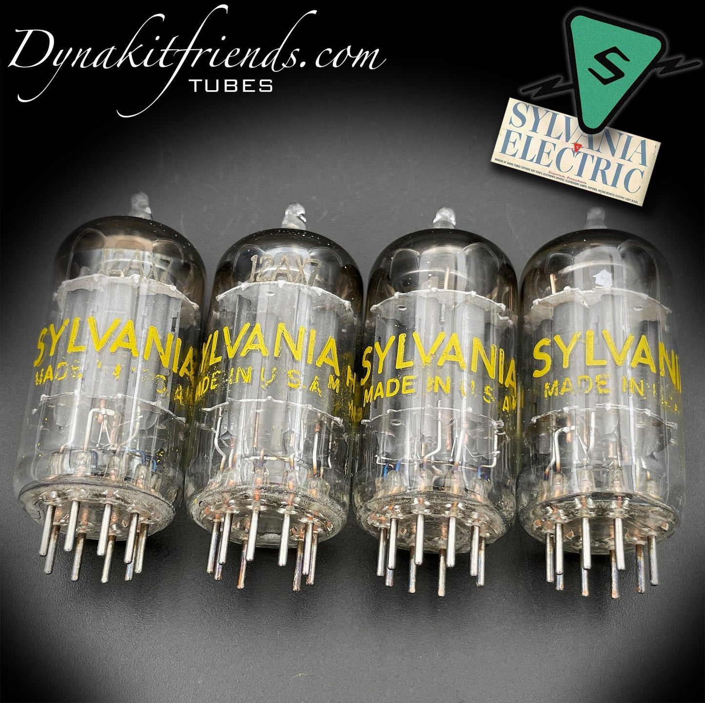 12AX7 ( ECC83 ) SYLVANIA Long Plates O Getter Matched Tubes Made in USA - Vacuum Tubes Treasures