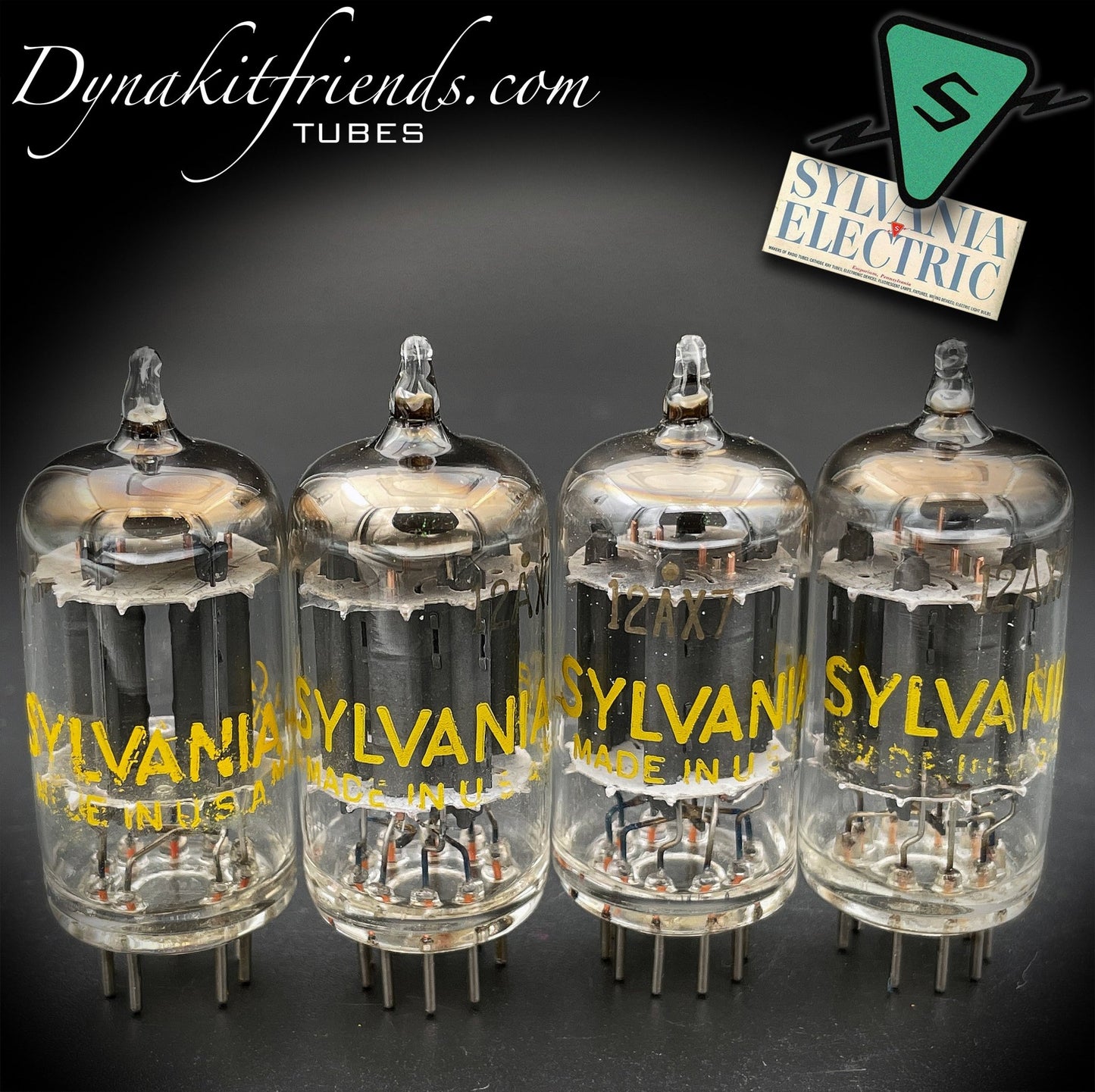 12AX7 ( ECC83 ) SYLVANIA Long Plates O Getter Matched Tubes Made in USA - Vacuum Tubes Treasures