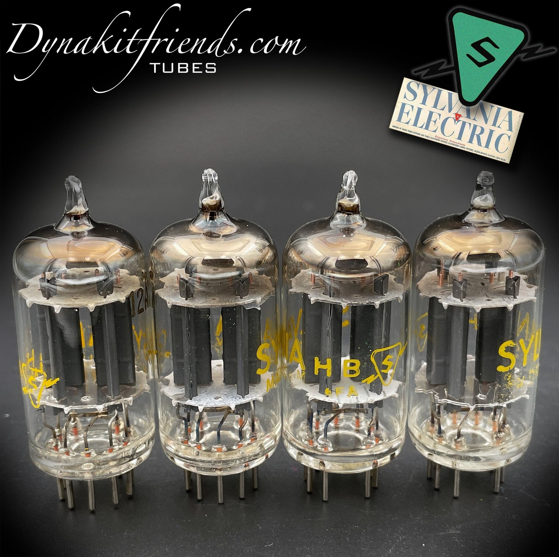 12AX7 ( ECC83 ) SYLVANIA Long Plates O Getter Matched Tubes Made in USA - Vacuum Tubes Treasures