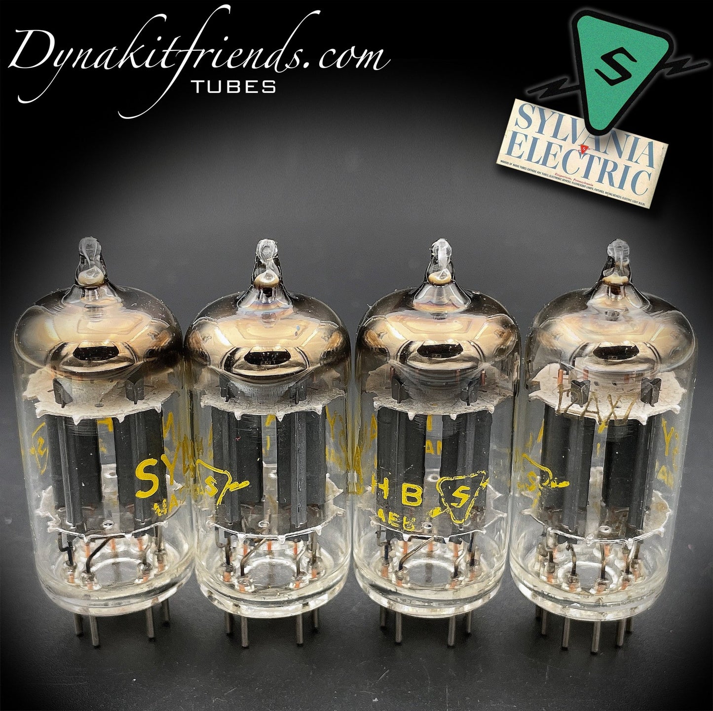 12AX7 ( ECC83 ) SYLVANIA Long Plates O Getter Matched Tubes Made in USA - Vacuum Tubes Treasures