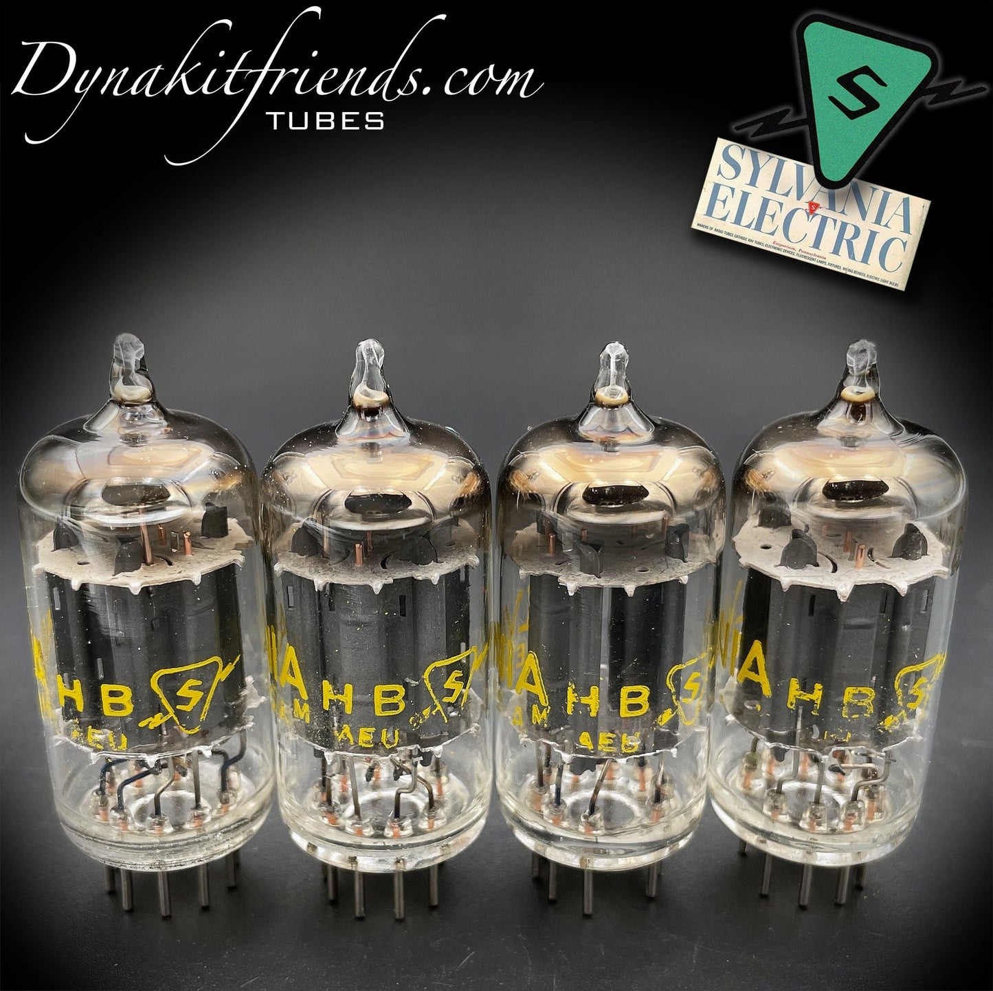 12AX7 ( ECC83 ) SYLVANIA Long Plates O Getter Matched Tubes Made in USA - Vacuum Tubes Treasures