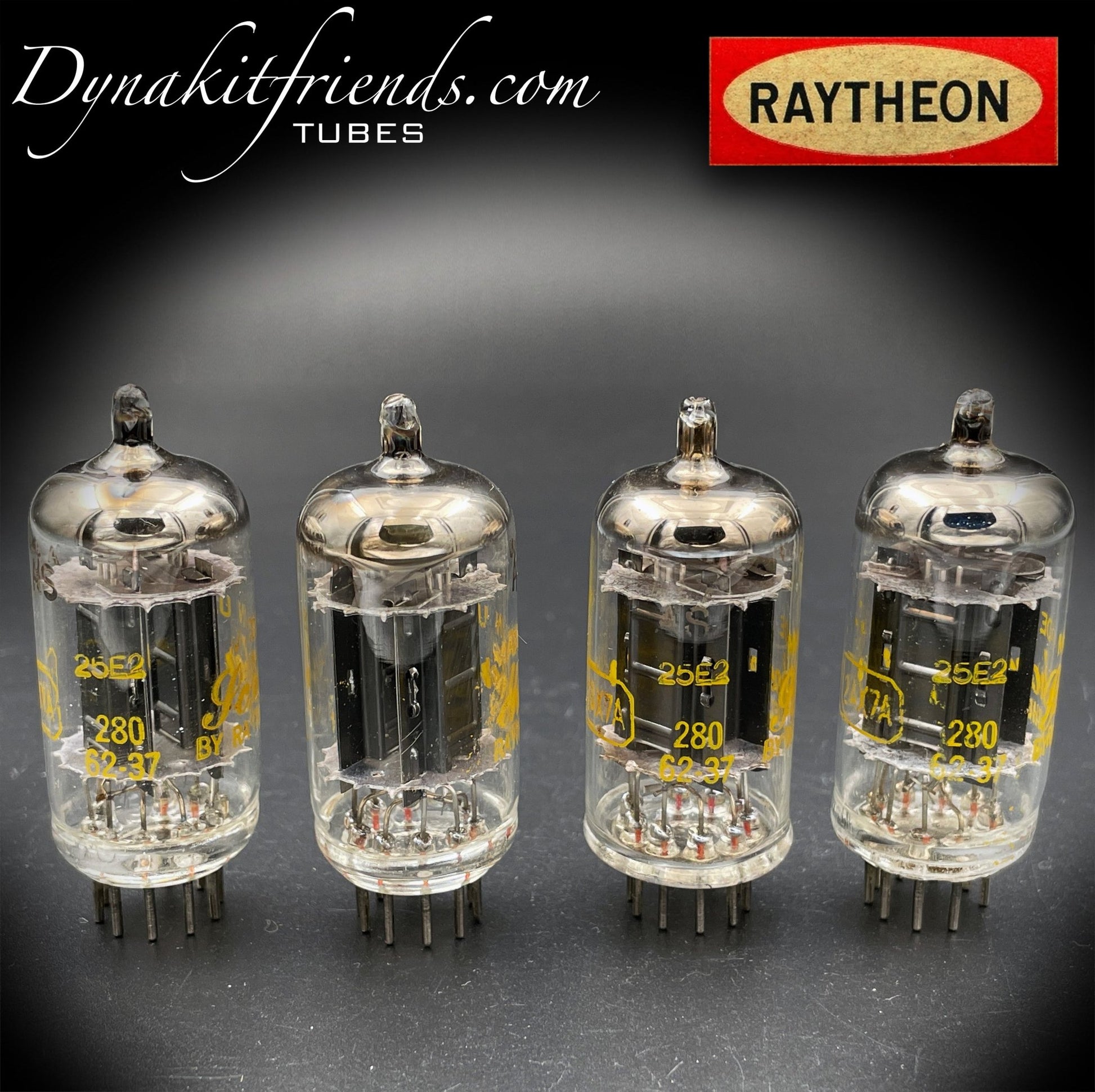 12AX7A ( ECC83 ) RAYTHEON Long Black Plates Labeled Shober Organ O Getter Matched Tubes Made in USA '62 - Vacuum Tubes Treasures