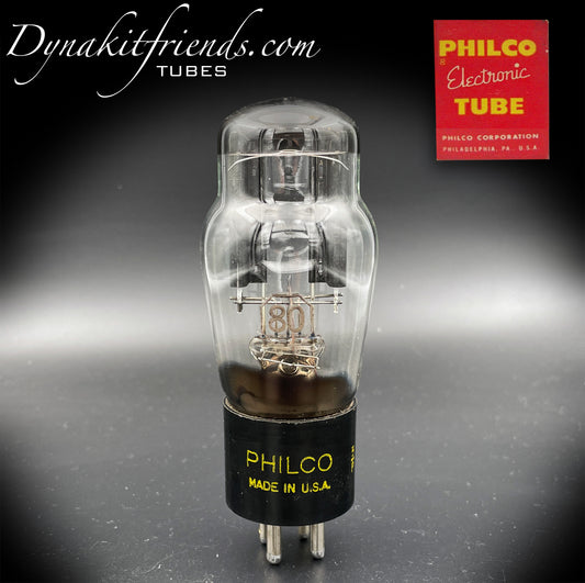 80 (110E/59) PHILCO Black Plates [] Getter-Gleichrichterröhre, hergestellt in den USA