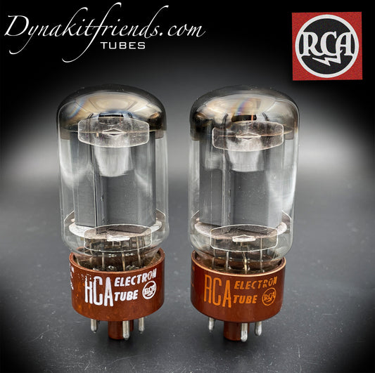 5881 (6L6WGB) RCA Brown Base Paire de tubes à vide assortis fabriqués aux États-Unis
