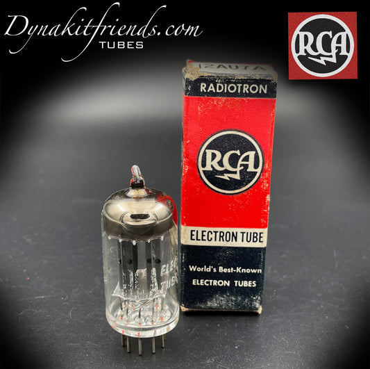 12AU7A ( ECC82 ) RCA NOS/NIB [] Getter long Gray Plates Tested Tube Made in USA '50s