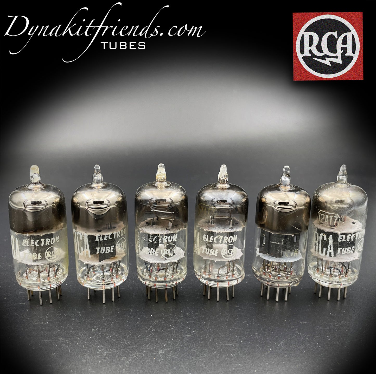 12AT7 ( ECC81 ) RCA Black Wing [] Tilt Getter Matched Tubes Made In USA