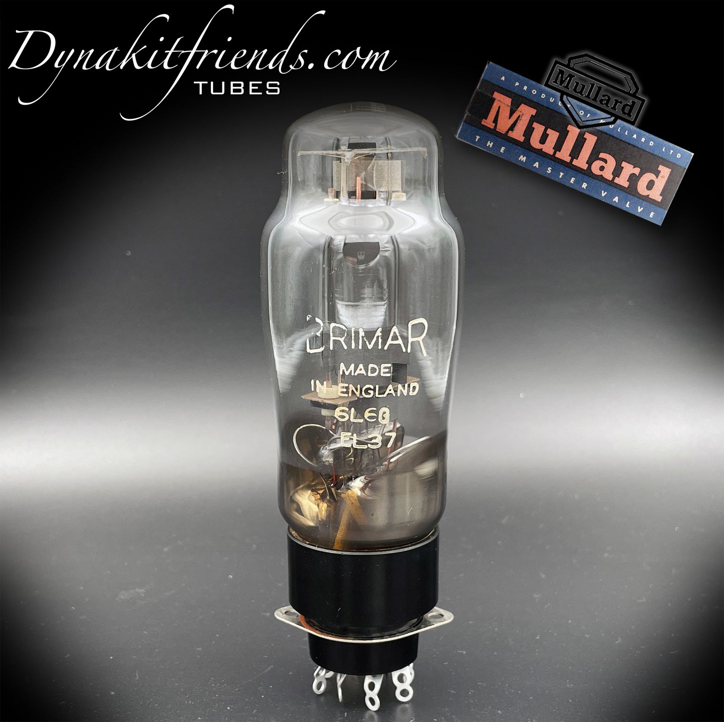 EL37 ( 6L6G ) MULLARD Blackburn labeled BRIMAR Dual Halo Getter Test Very Strong Tube Made in GT. Britain