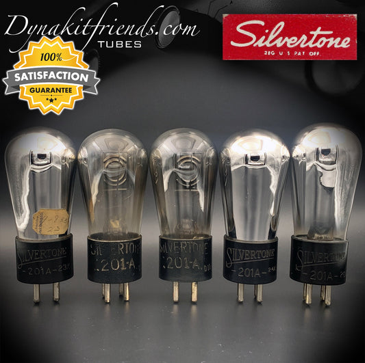 201-A ( 01-A ) SILVERTONE Globe Radio Tubes Test @ NOS specs Matched Tubes Made in USA '20s - Vacuum Tubes Treasures