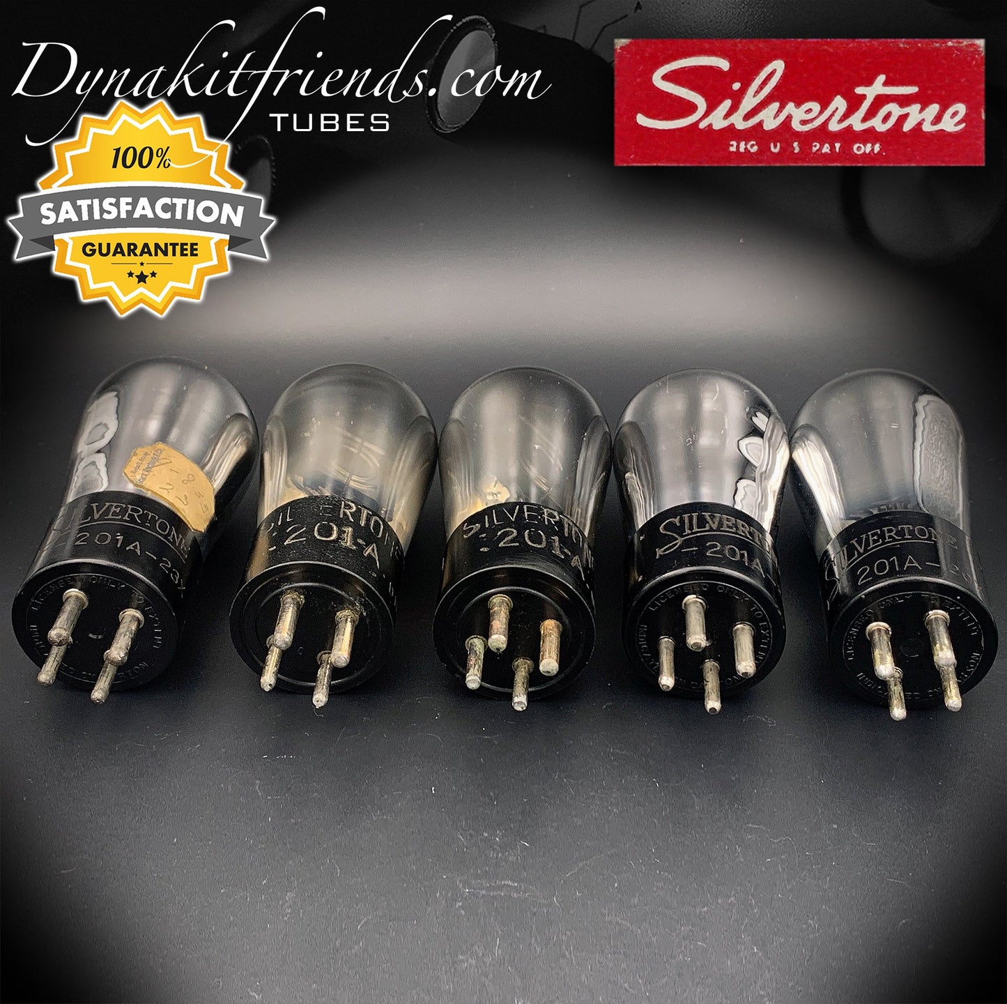 201-A ( 01-A ) SILVERTONE Globe Radio Tubes Test @ NOS specs Matched Tubes Made in USA '20s - Vacuum Tubes Treasures
