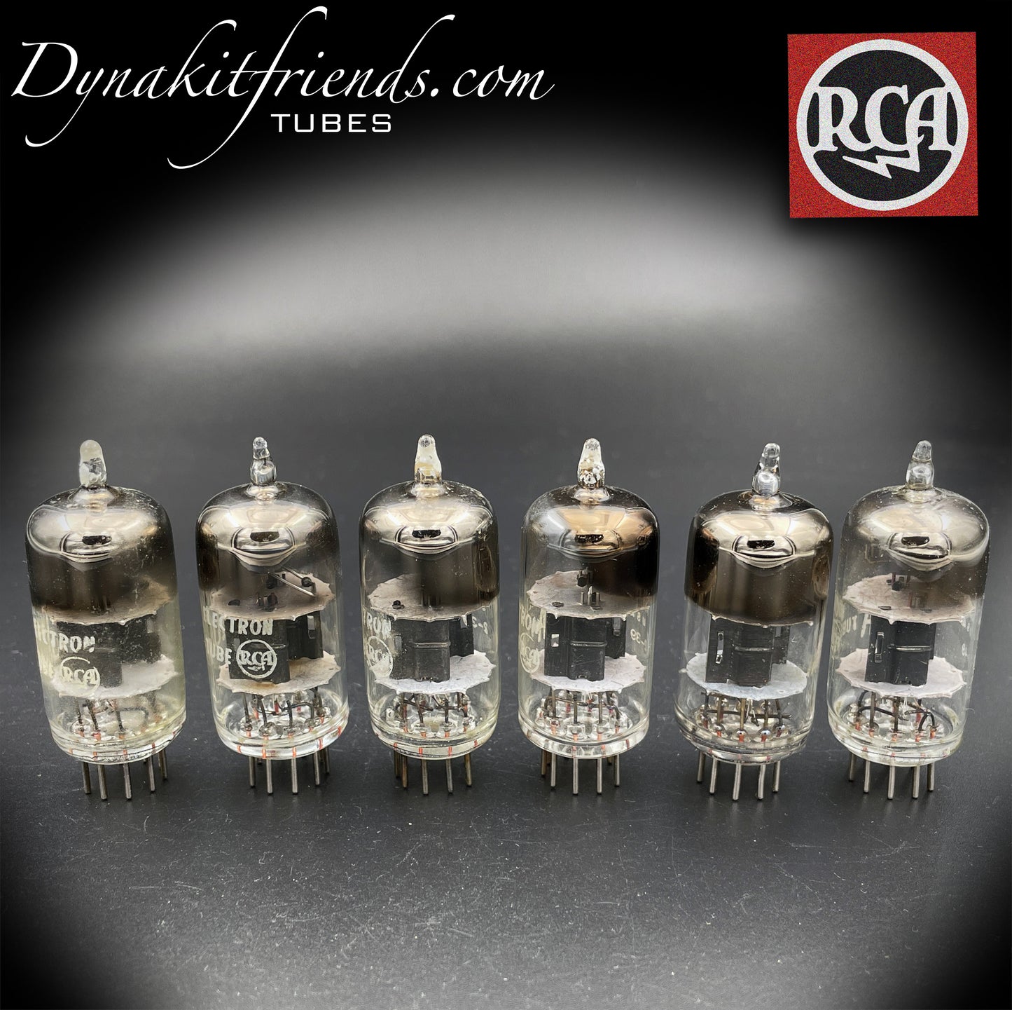 12AT7 ( ECC81 ) RCA Black Wing [] Tilt Getter Matched Tubes Made In USA