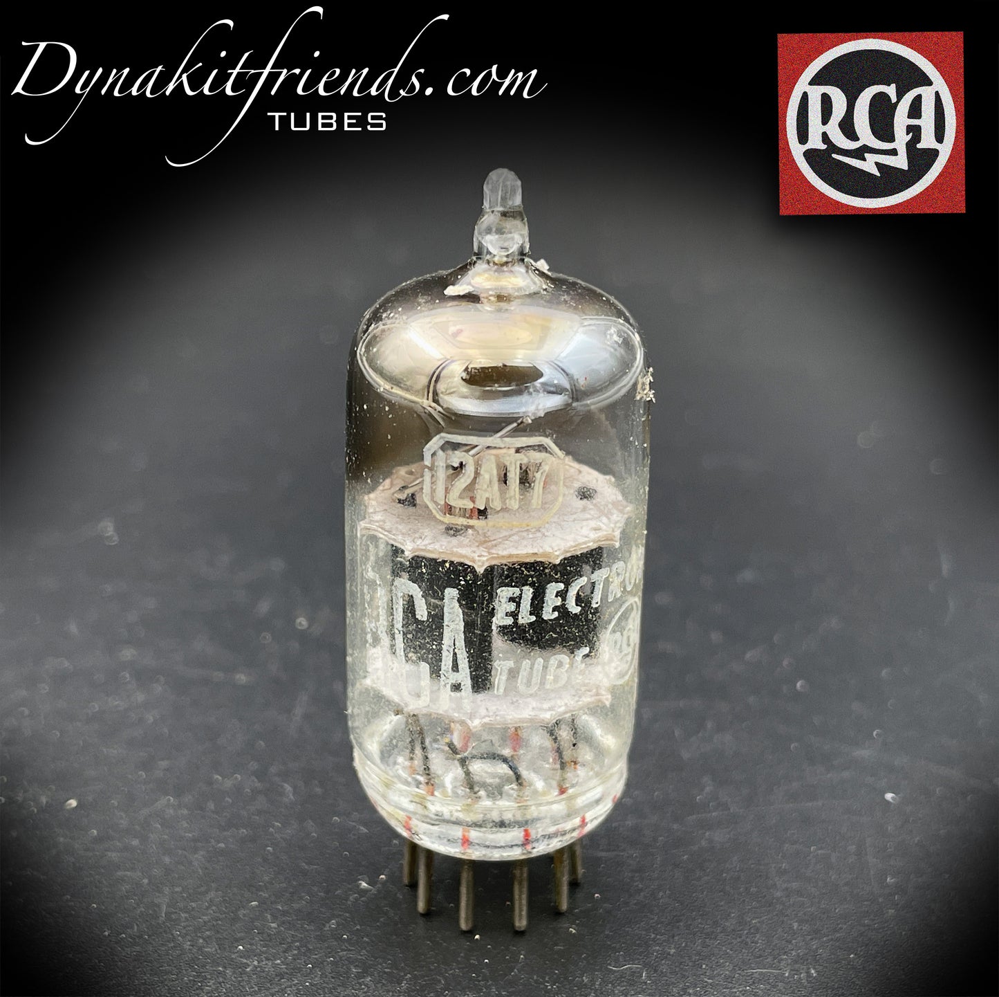 12AT7 (ECC81) RCA Black Wing [] Tilt Getter getestete Röhre, hergestellt in den USA '52