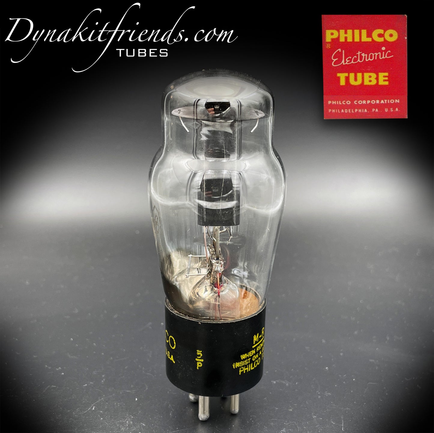 80 (110E/59) PHILCO Black Plates [] Getter-Gleichrichterröhre, hergestellt in den USA