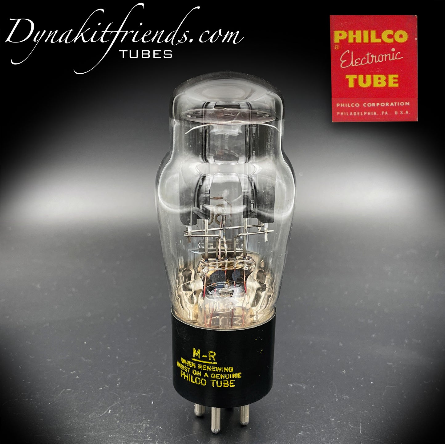 80 (110E/59) Placas negras PHILCO [] Tubo rectificador Getter fabricado en EE. UU.