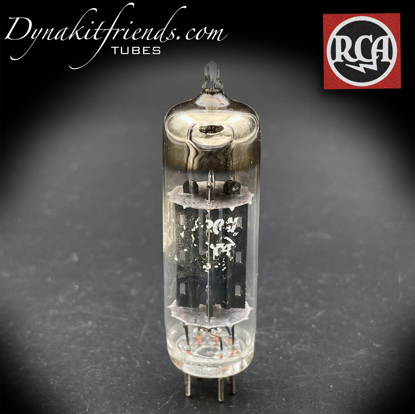 6X4 ( EZ90 ) RCA RECTIFIER MADE 1950s with FOIL DIMPLED GETTER for AUDIO NOTE
