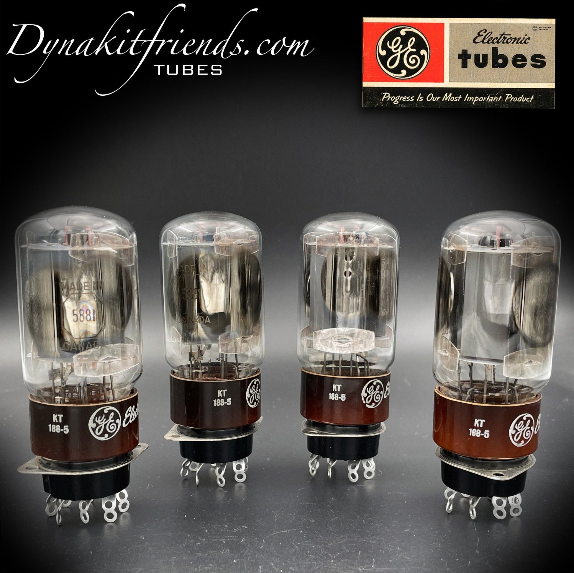 5881 ( 6L6WGB ) GE Brown Base Side OO Getter Matched Tubes Made in CANADA @ TEST NOS - Vacuum Tubes Treasures