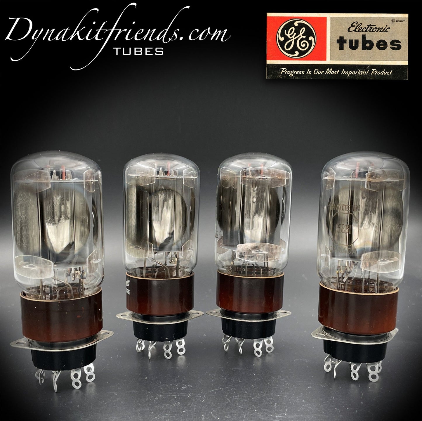 5881 ( 6L6WGB ) GE Brown Base Side OO Getter Matched Tubes Made in CANADA @ TEST NOS - Vacuum Tubes Treasures