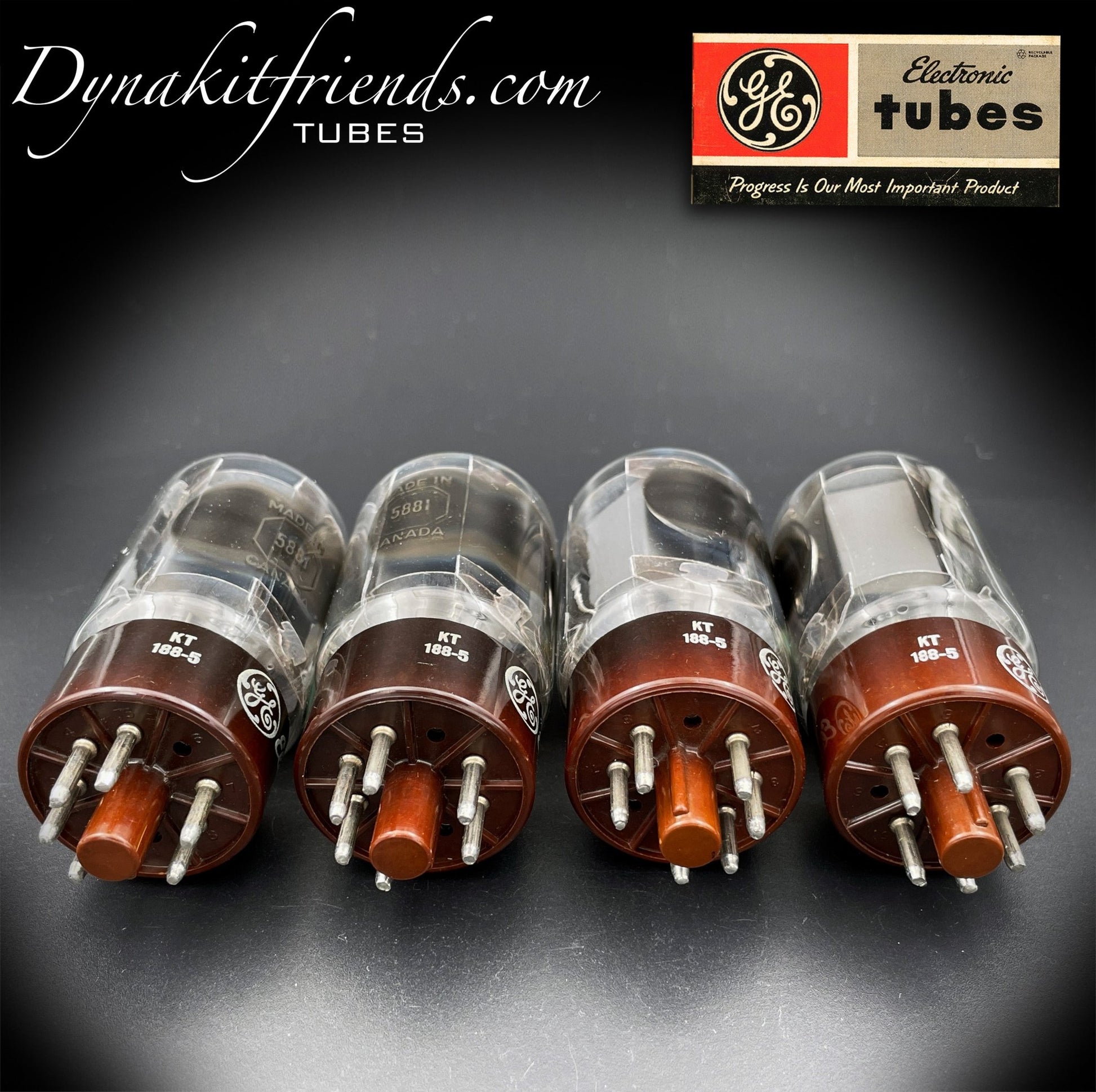 5881 ( 6L6WGB ) GE Brown Base Side OO Getter Matched Tubes Made in CANADA @ TEST NOS - Vacuum Tubes Treasures