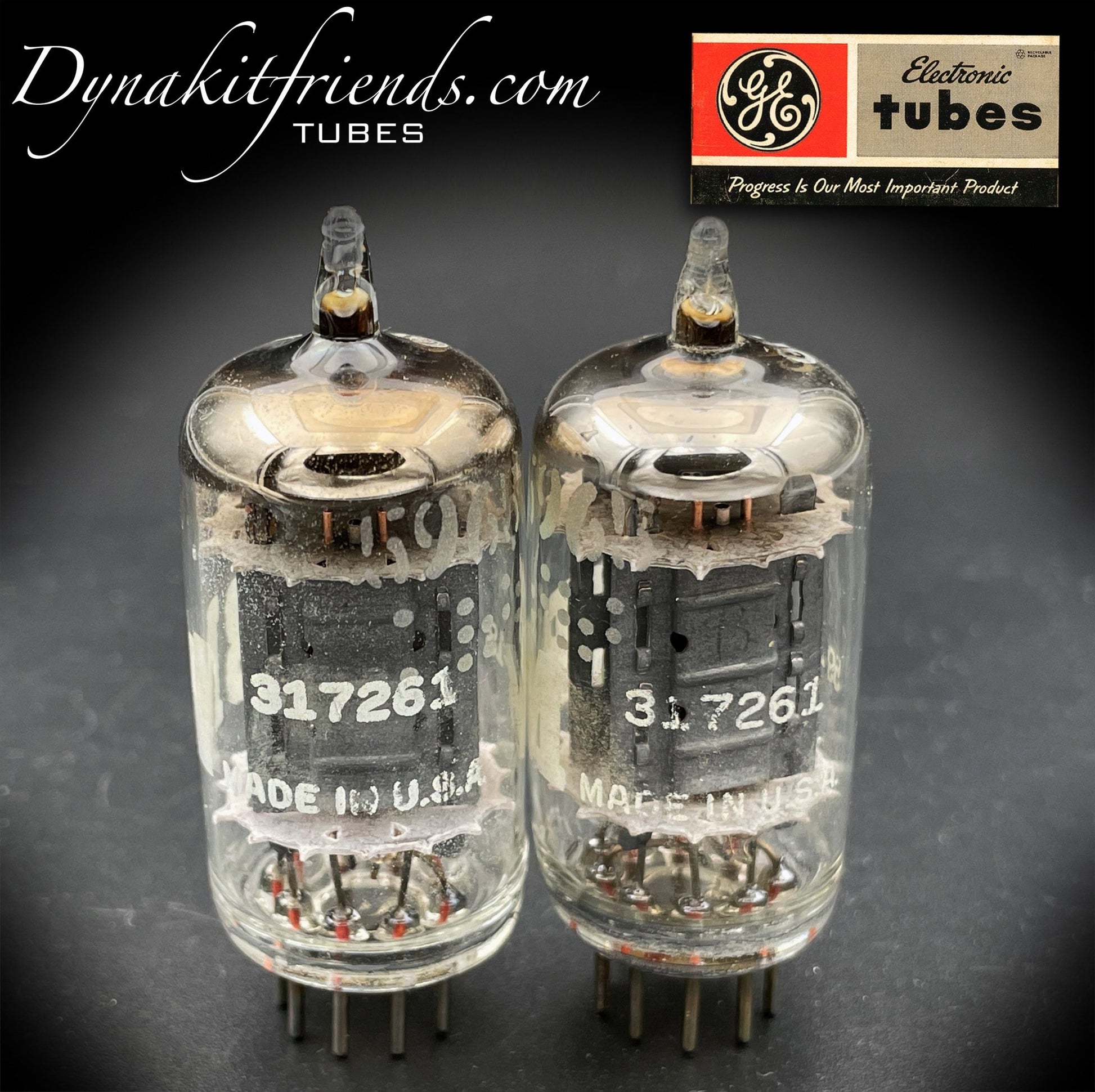 5965 GE labeled for IBM Gray Plates O Getter Matched Tubes Made In USA '50s @ Test NOS - Vacuum Tubes Treasures