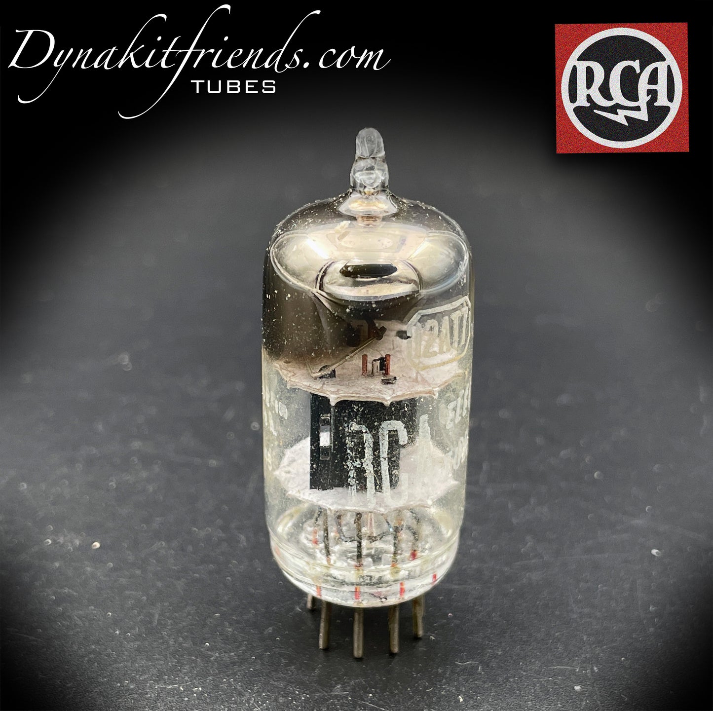 12AT7 (ECC81) RCA Black Wing [] Tilt Getter getestete Röhre, hergestellt in den USA '52