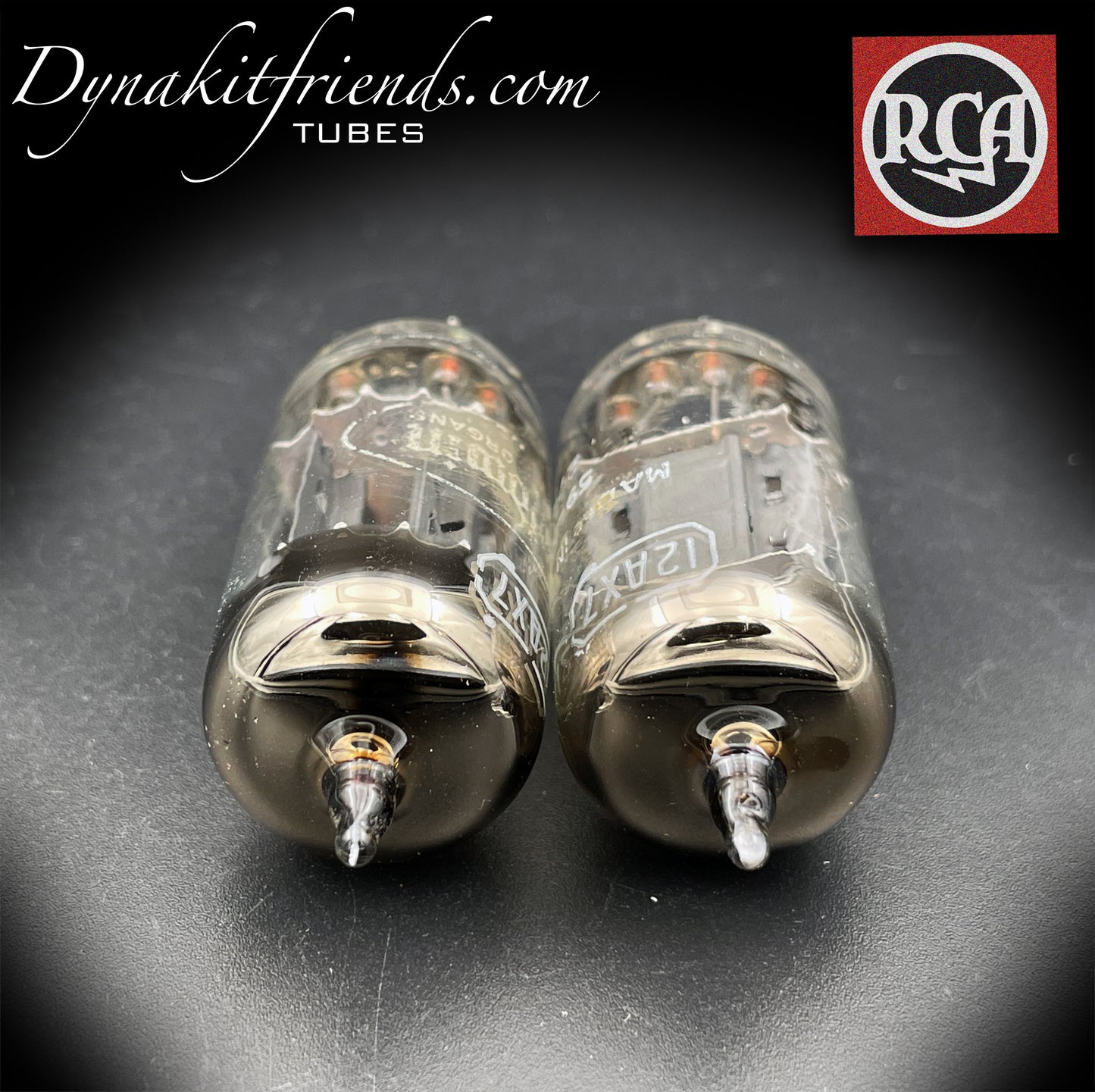 12AX7 ( ECC83 ) RCA Brand Baldwin Long Gray Plates Square Getter Matched Tubes MADE IN USA '59