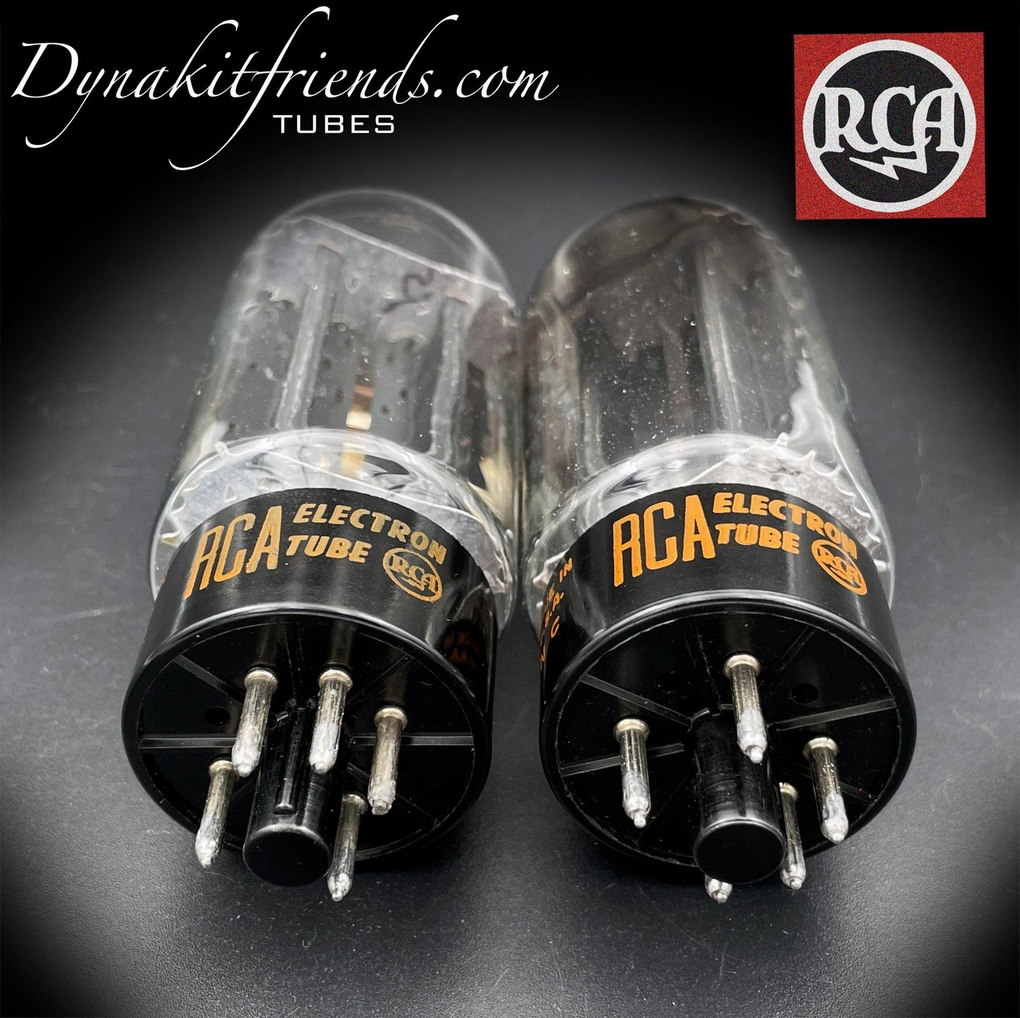 5U4GB ( 5AS4A ) RCA Black Plates Side Top [] Getter Matched Tubes Rectifiers Made in USA '60s - Vacuum Tubes Treasures