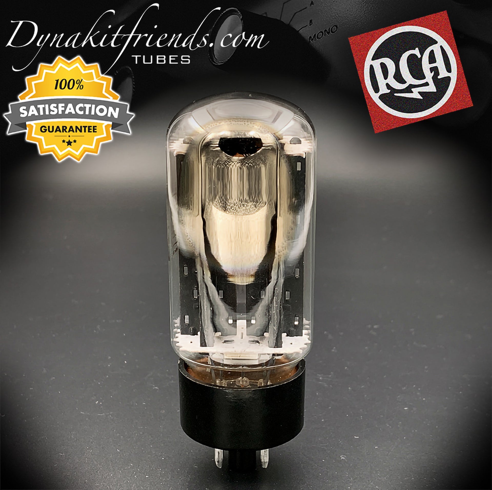 5U4GB ( 5AS4A ) RCA NOS NIB Black Plates Side Top O Getter Tube Rectifier Made in USA '64 - Vacuum Tubes Treasures