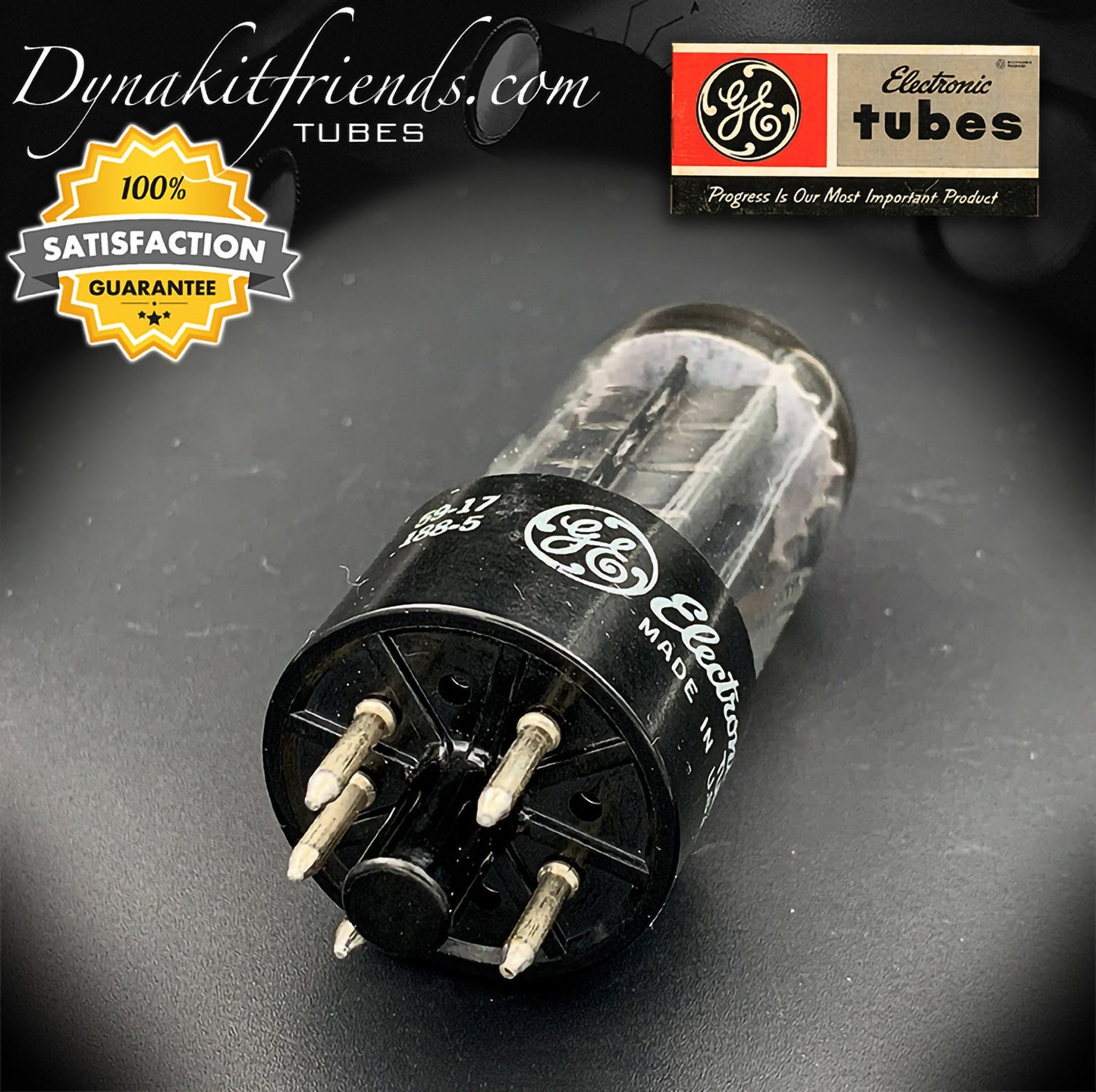 5Y3GT ( 5Y3GT/G ) GE NOS Black Plates O Getter Tube Rectifier Made in USA '59 - Vacuum Tubes Treasures