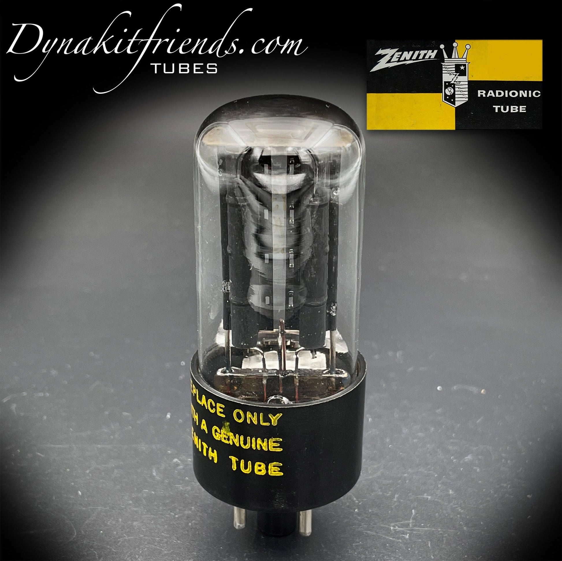 5Y3GT ( 5Y3GT/G ) ZENITH Black Plates Foil Getter Tube Rectifier Made in USA - Vacuum Tubes Treasures