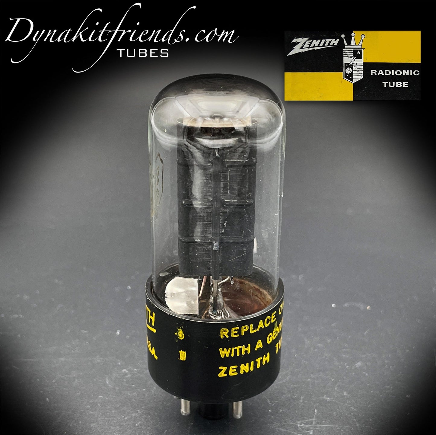 5Y3GT ( 5Y3GT/G ) ZENITH Black Plates Foil Getter Tube Rectifier Made in USA - Vacuum Tubes Treasures
