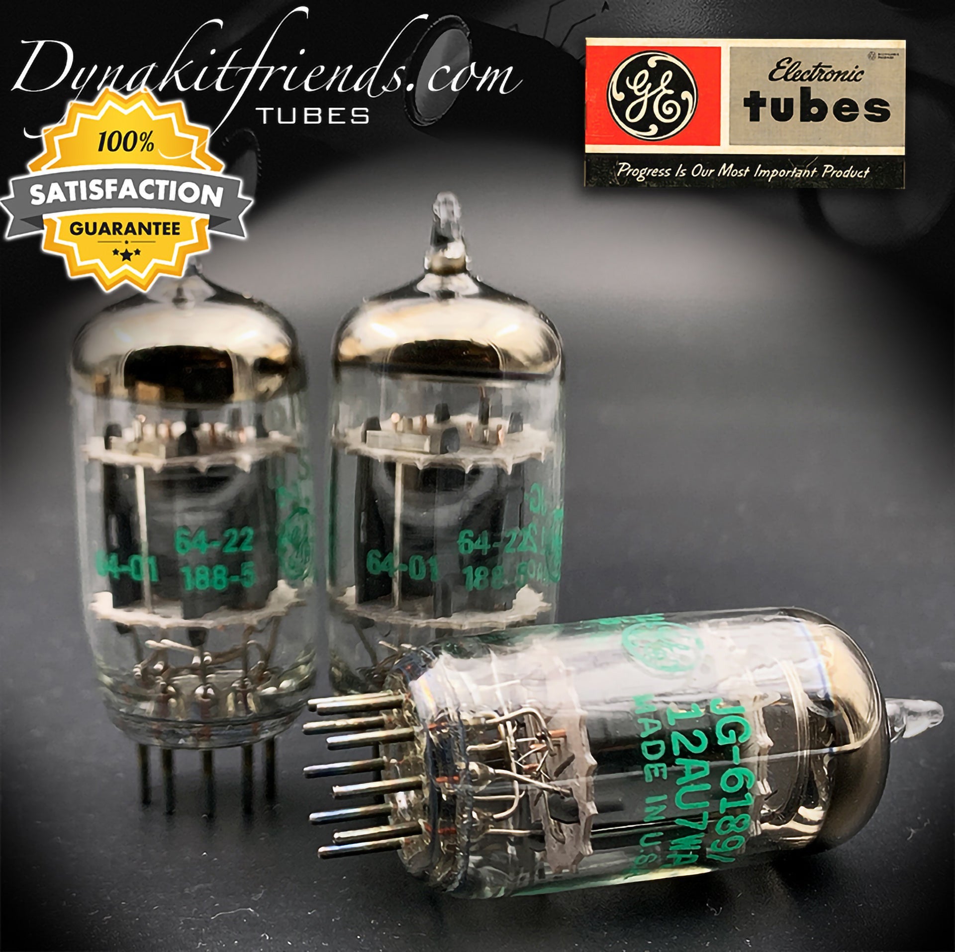 6189 ( E82CC ) GE NOS NIB O Solid Getter Short Plates Matched Trio Made in USA '64 - Vacuum Tubes Treasures