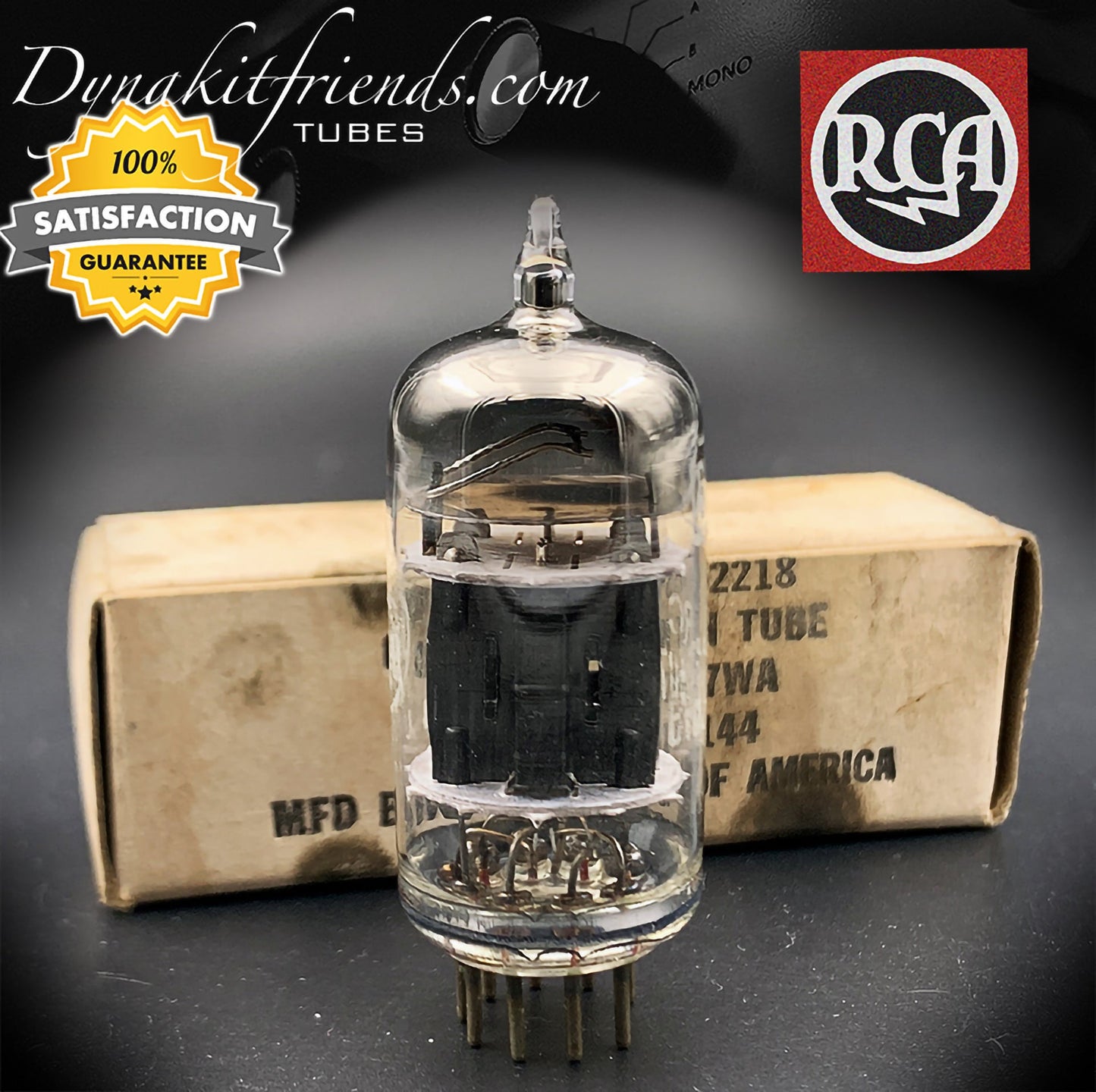 6189 ( E82CC ) RCA NOS NIB [] Getter Triple Mica Short Black Plates Tested Tube Made in USA '58 - Vacuum Tubes Treasures