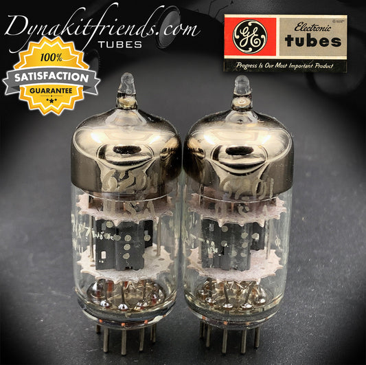 6201 ( 12AT7WA ) GE Gray Plates 3 Mica Disc Getter Matched Tubes MADE IN USA - Vacuum Tubes Treasures