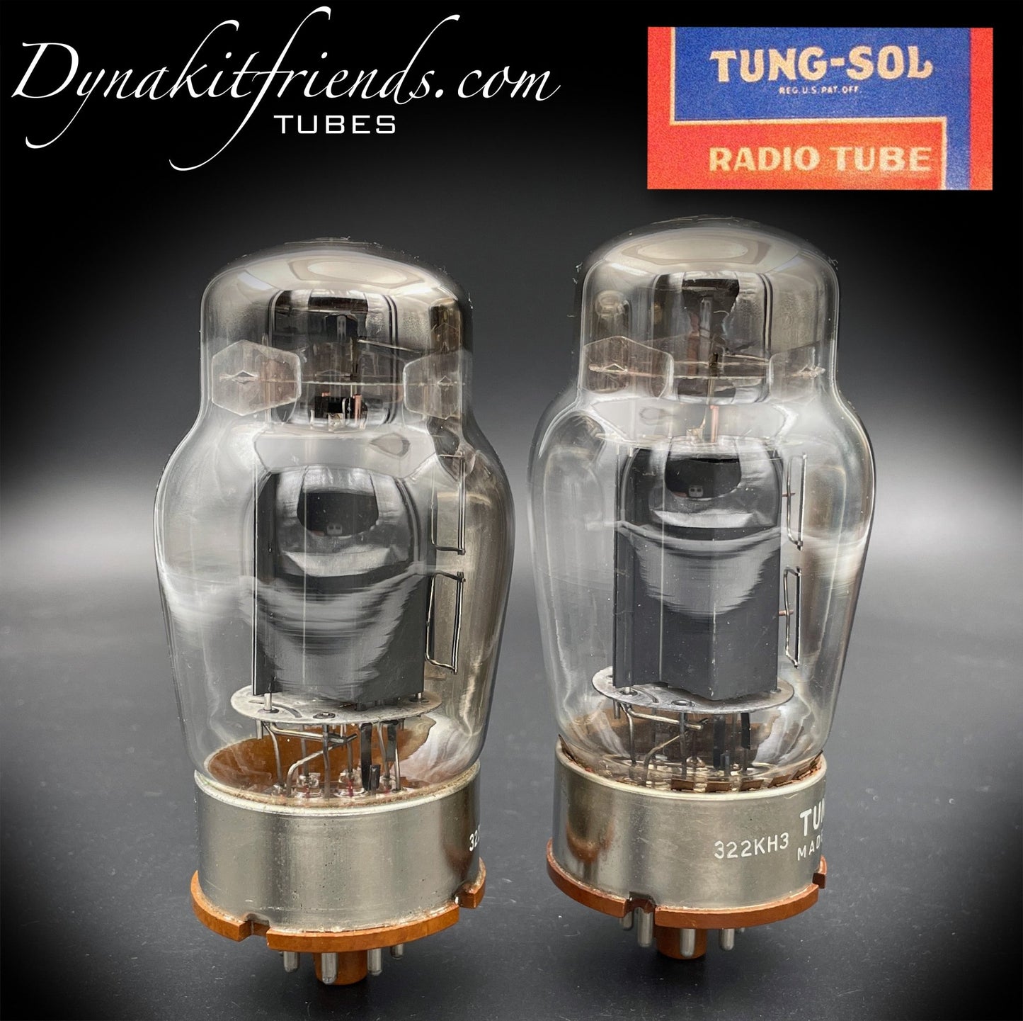 6550 TUNG-SOL Vintage, Type 1 - Second Generation, Black Plates, Triple [] Getter, No holes, Matched Tubes - Vacuum Tubes Treasures