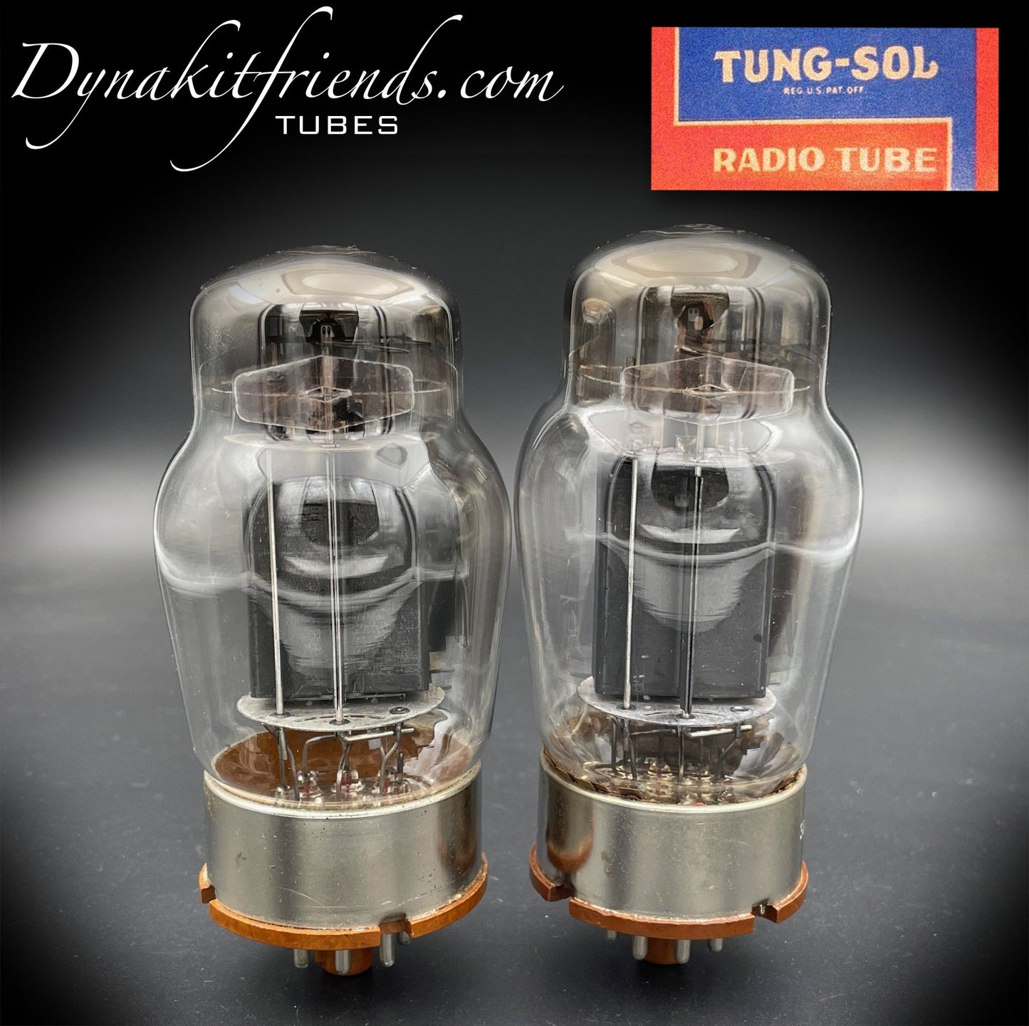 6550 TUNG-SOL Vintage, Type 1 - Second Generation, Black Plates, Triple [] Getter, No holes, Matched Tubes - Vacuum Tubes Treasures