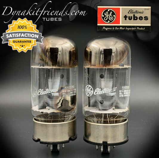 6550A GE Gray Plates 3 Holes Triple O Getter Matched Tubes Made In USA '79 - Vacuum Tubes Treasures