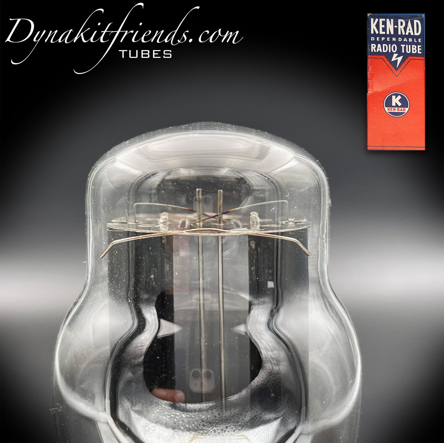 80 (110E/59) KEN-RAD schwarze Platten, hängende Filamente, Gleichrichterröhre, hergestellt in den USA