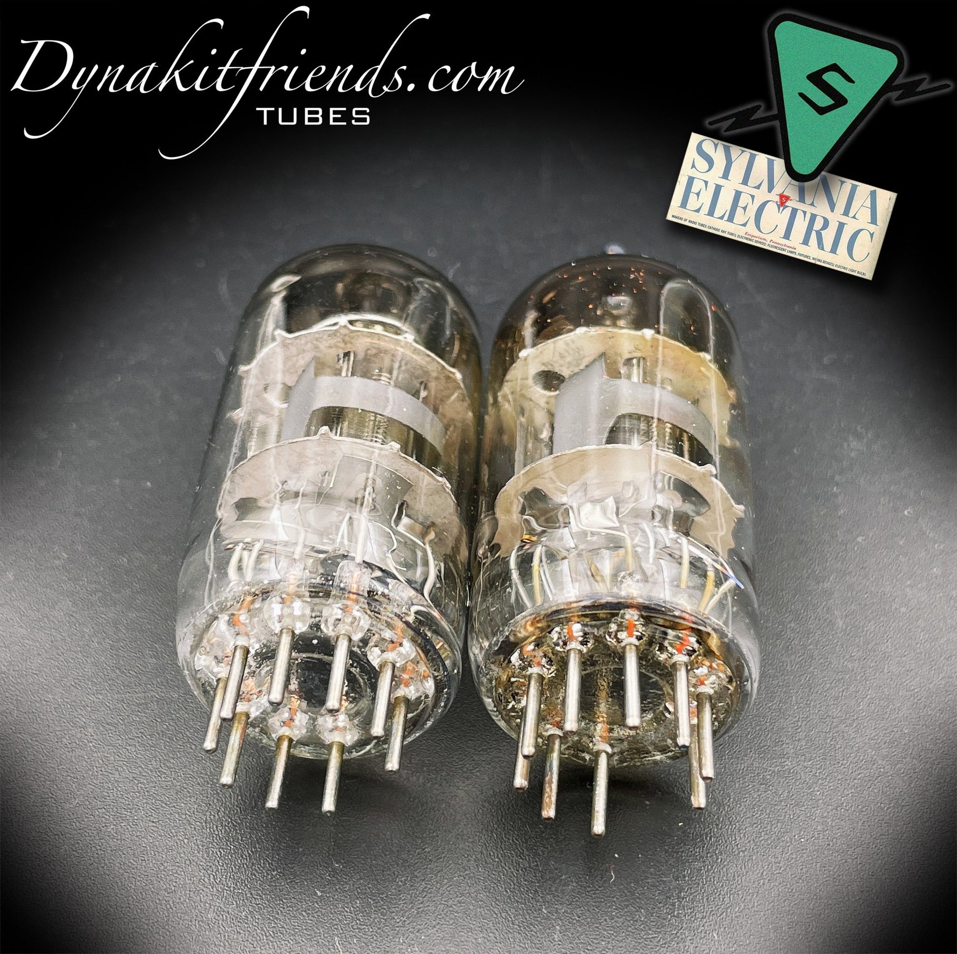 6AN8 SYLVANIA Gray Plates O Getter Matched Pair Tubes Made in USA @ Test NOS - Vacuum Tubes Treasures