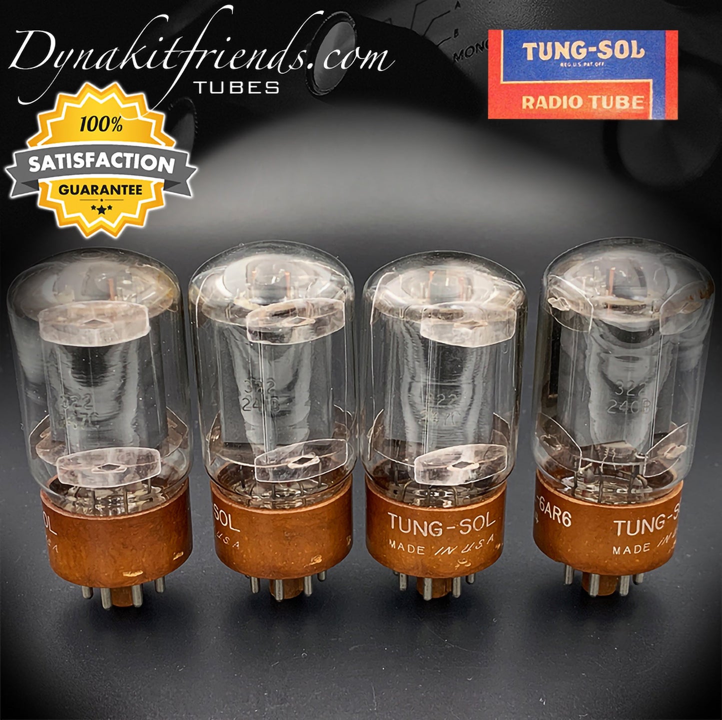 6AR6 TUNG-SOL Gray Plates Matched Tubes Made in USA - Vacuum Tubes Treasures