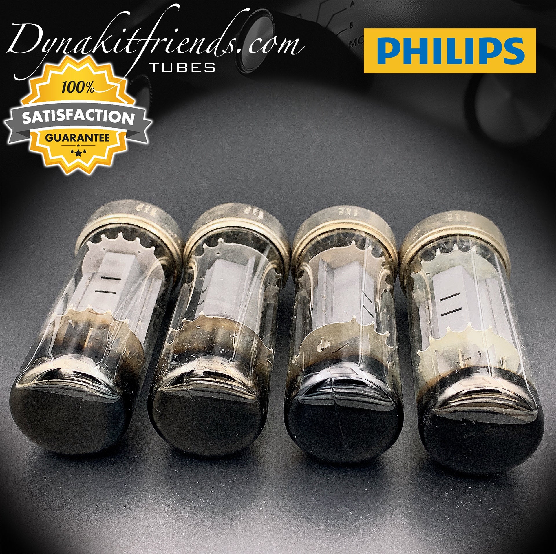 6CA7 ( EL34 ) PHILIPS Eindhoven One piece Disc Getter Matched Tubes Made in Holland - Vacuum Tubes Treasures