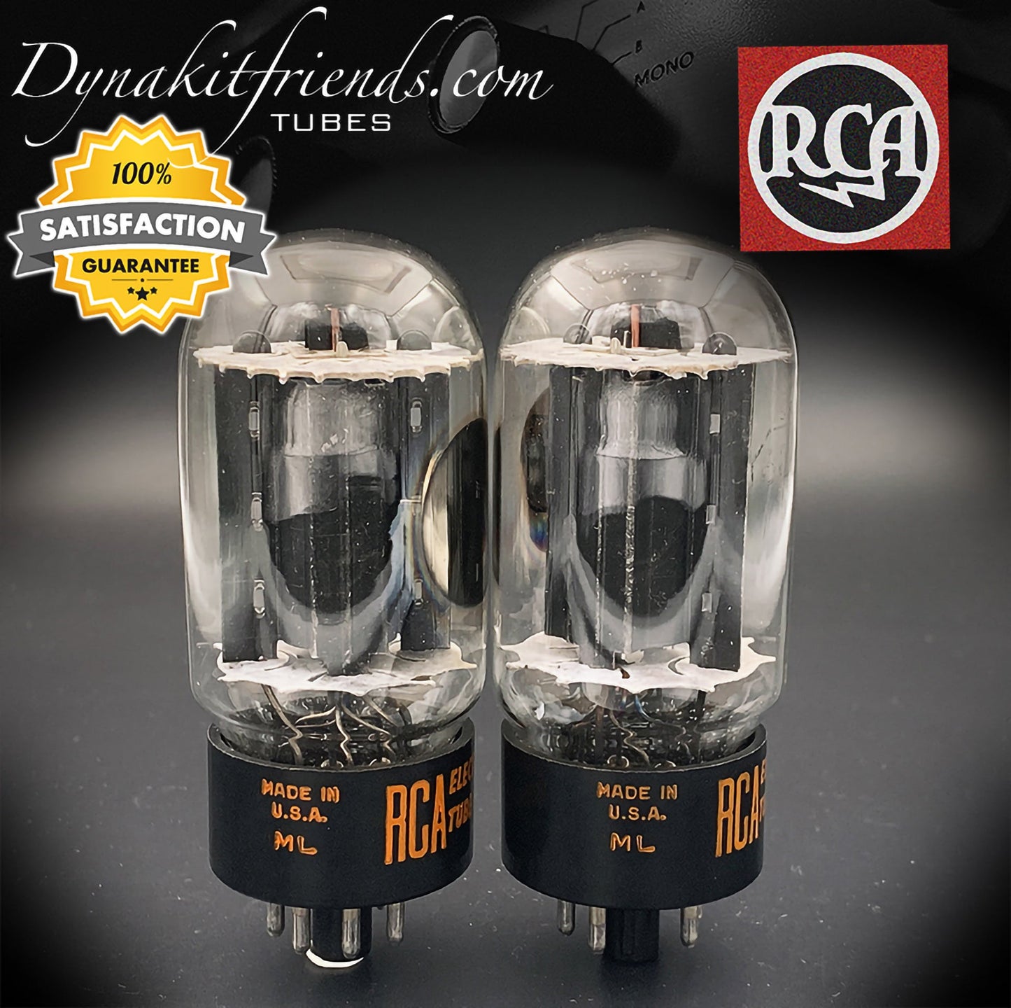 6L6GC RCA NOS plaques noires côté O Getter tubes assortis fabriqués aux États-Unis