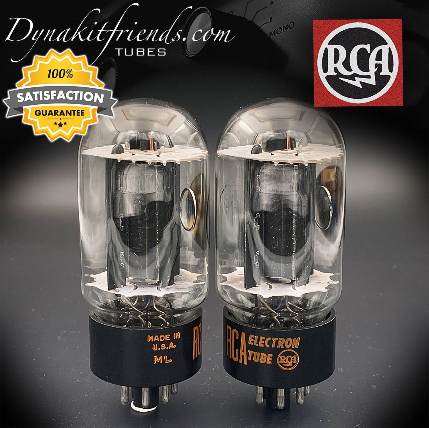 6L6GC RCA NOS plaques noires côté O Getter tubes assortis fabriqués aux États-Unis