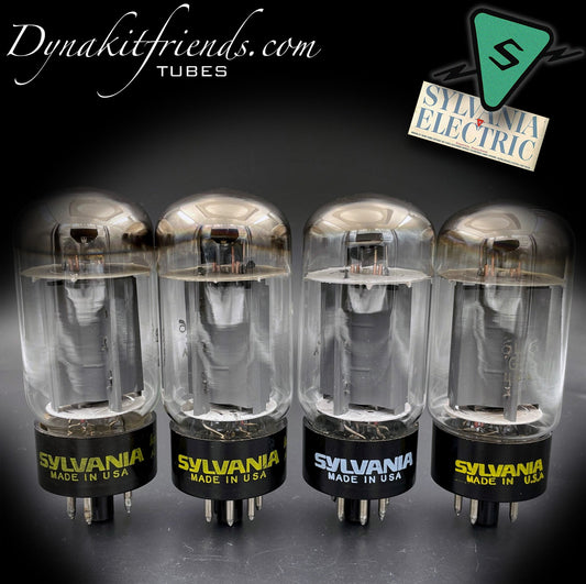 6L6GC SYLVANIA Gray Plates O Getter Matched Tubes Made in USA @ Test NOS - Vacuum Tubes Treasures