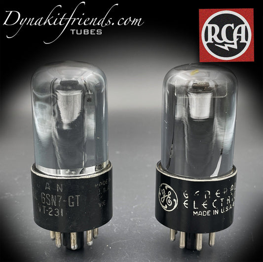 6SN7GT JAN CRC VT-231 RCA Grafite Glass Legendary Chromed Foil Matched Tubes Made in USA '45 - Vacuum Tubes Treasures