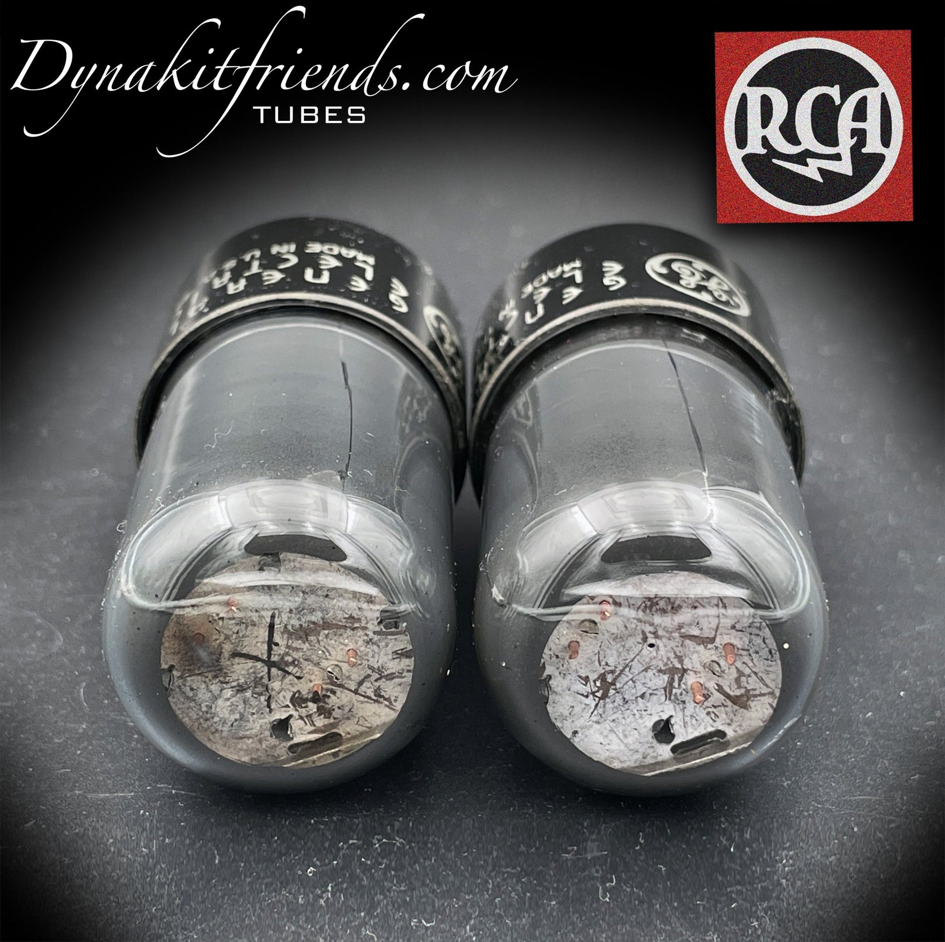 6SN7GT NOS JAN CRC VT-231 RCA labeled GE Grafite Glass Legendary Chromed Foil Matched Tubes Made in USA '45 - Vacuum Tubes Treasures